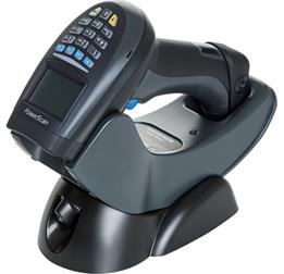 PowerScan PM9500 Retail ~ 16 Keys, In Charger, Black, Left Facing